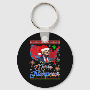 Merry Christmas Donald Trump Santa Family Xmas Key Ring