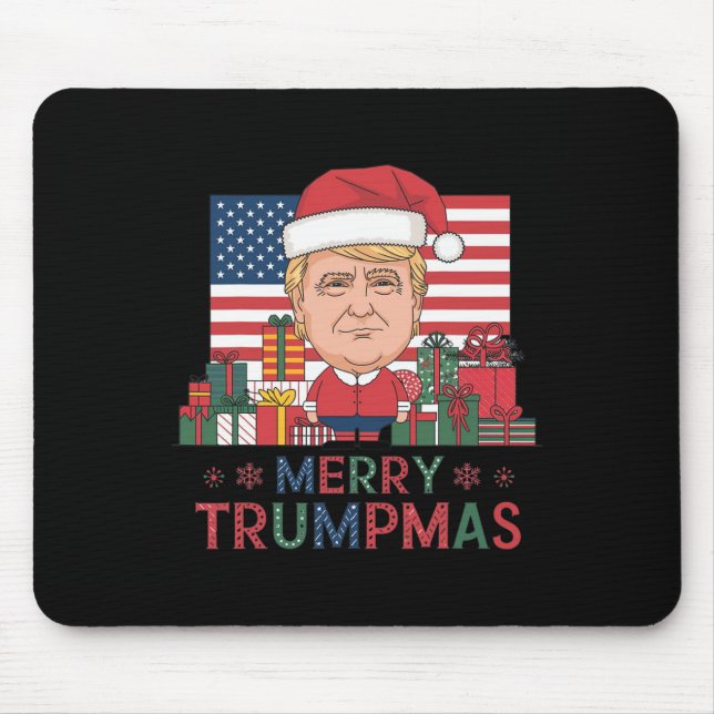 Merry Christmas Donald Trump Santa Family Xmas Men Mouse Pad (Front)