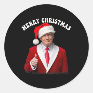 Merry Christmas Donald Trump Santa Family Xmas Ugl Classic Round Sticker