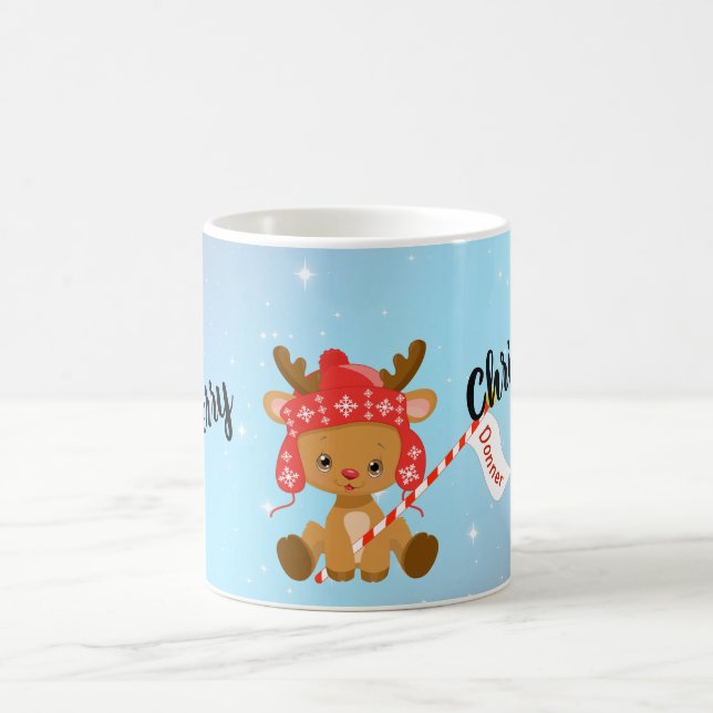 Merry Christmas Donner Reindeer  Coffee Mug (Center)
