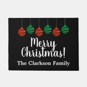 Merry Christmas doormat with custom surname