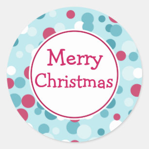 Merry Christmas Dot Christmas Stickers