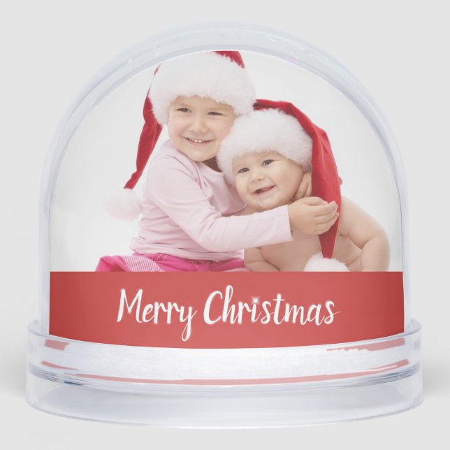 Merry Christmas Double Photo Snowglobe (Front)