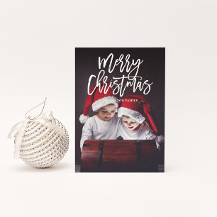 MERRY CHRISTMAS Double-Sided Photo Christmas Holiday Card