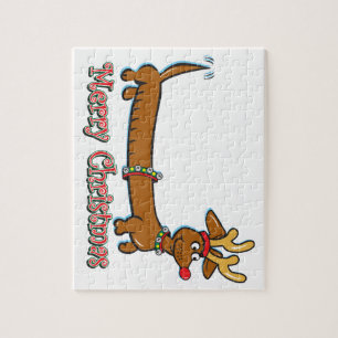 Merry Christmas Doxie Jigsaw Puzzle
