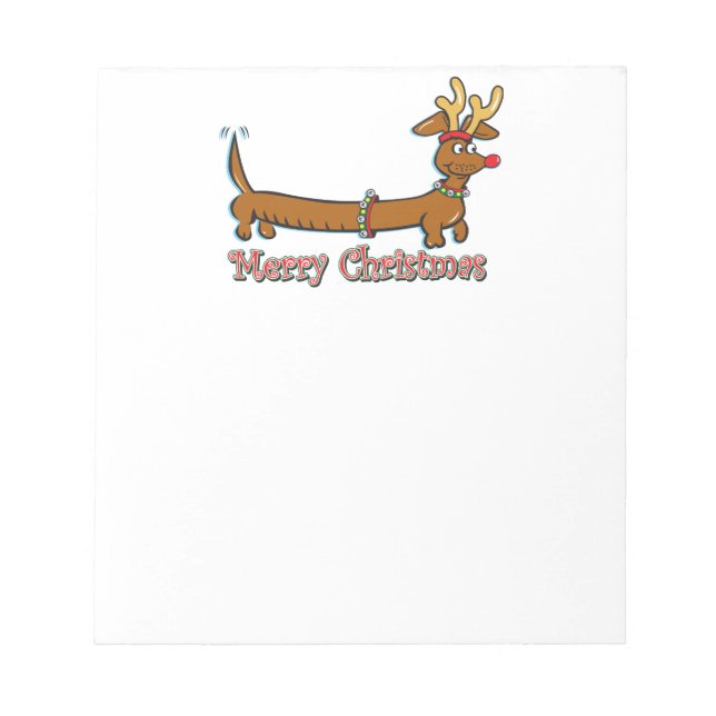 Merry Christmas Doxie Notepad (Front)