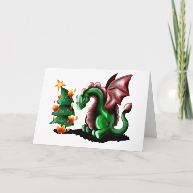 Merry Christmas Dragon Card (Front)