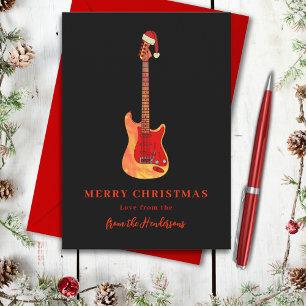 Merry Christmas Electric Guitar Holiday Card