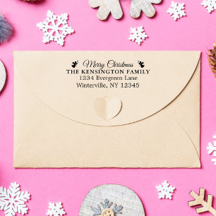 Merry Christmas Elegant Black Angels Self-inking Stamp