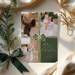 Merry Christmas Elegant Bow Present Photo Collage Foil Holiday Card<br><div class="desc">Celebrate the joy of the holiday season with our "Merry Christmas Elegant Bow Present Photo Collage Christmas Foil Card." This card is the perfect blend of elegance and whimsy, designed to showcase your cherished memories in a delightful and festive manner. The design prominently features our sophisticated Christmas Bow and Ribbon...</div>