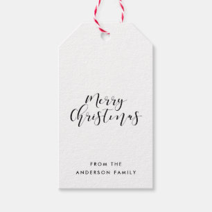 Merry Christmas elegant calligraphy Gift Tags