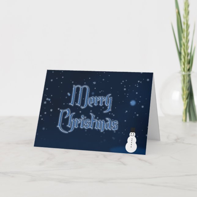 Merry Christmas elegant Christmas snowman Card (Front)