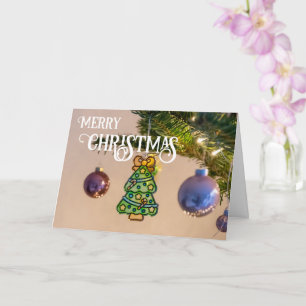Merry Christmas elegant Christmas tree balls Card
