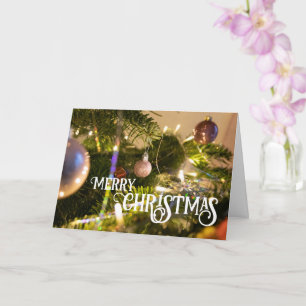 Merry Christmas elegant Christmas tree balls Card