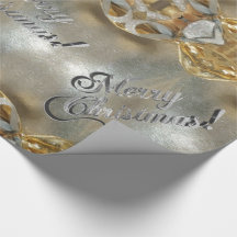 Merry Christmas Elegant Faux Gold Silver Script