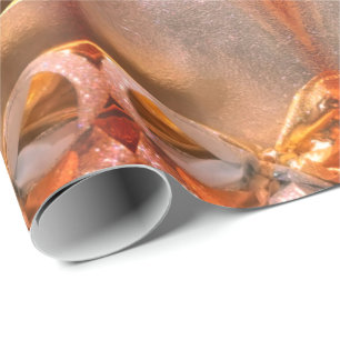 Merry Christmas Elegant Faux Red Copper Gold Chic Wrapping Paper