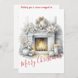 Merry Christmas – Elegant Fireplace Holiday Card