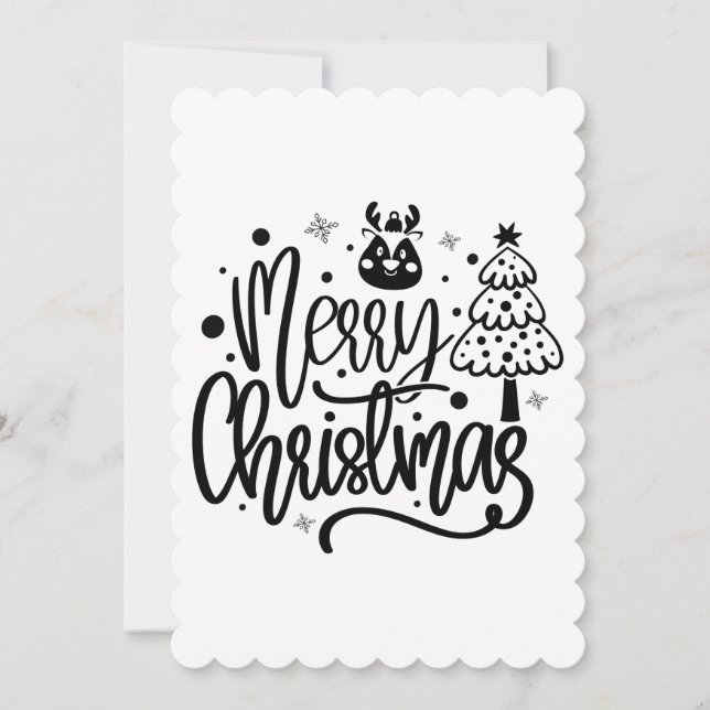 Merry Christmas Elegant Minimalist Thank You Card (Front)