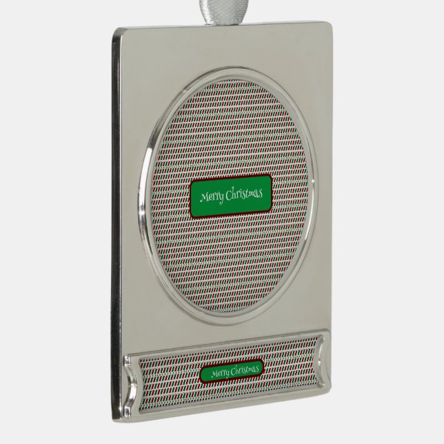 Merry Christmas Elegant & Modern Customise  Silver Plated Banner Ornament (Right)