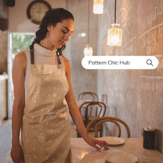 Merry Christmas Elegant Pastel Beige Snowflake Apron