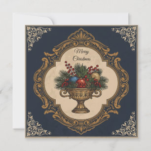 Merry Christmas-Elegant Rustic Simple Typography Holiday Card