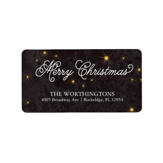 Merry Christmas Elegant Script Holiday Labels (Front)