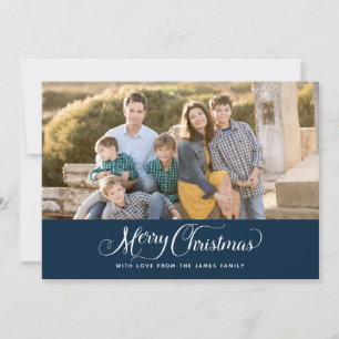 Merry Christmas Elegant Script Photo Cards