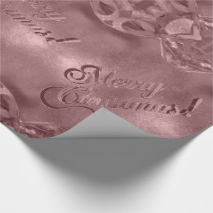 Merry Christmas Elegant Script Red Copper Wrapping Paper