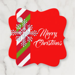 Merry Christmas Elegant Snowflake Favour Tags