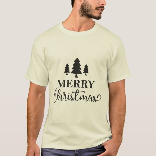 Merry Christmas - Elegant Tree T-Shirt (Front)