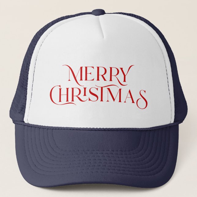 Merry Christmas elegant typography Trucker Hat (Front)