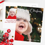 Merry Christmas Elegant White Typography Photo Postcard<br><div class="desc">Elegant Merry Christmas photo postcard with beautiful white cursive typography. This modern holiday family photograph postcard features gorgeous script and your name in white over the full bleed picture. Personalise with a second photo on the back.</div>