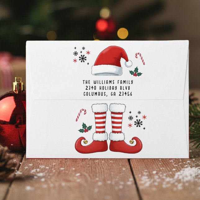 Merry Christmas Elf Boots Santa Claus Hat White Envelope (Merry Christmas Elf Boots Santa Claus Hat White Envelope
)