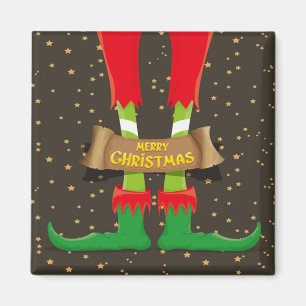 Merry Christmas Elf Legs Magnet