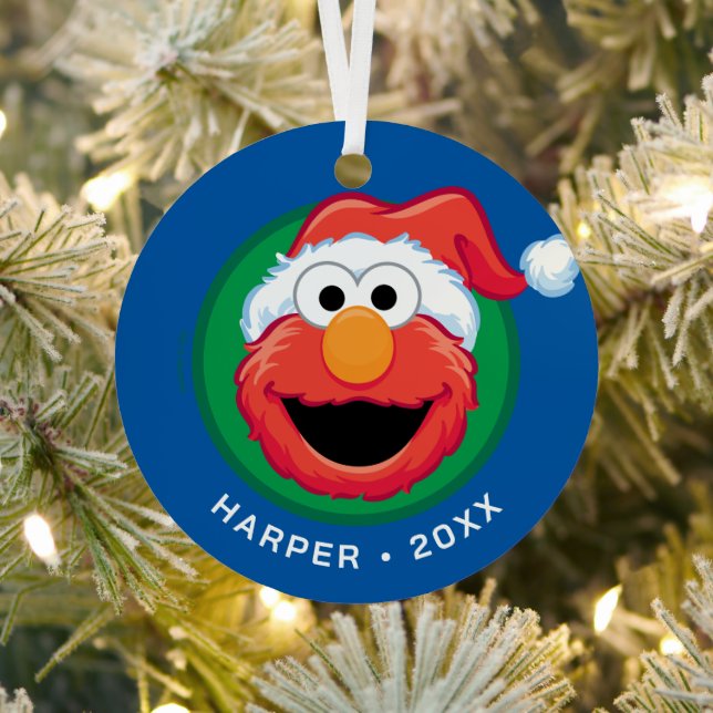 Merry Christmas Elmo Metal Tree Decoration (Insitu)