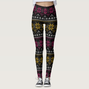 Merry Christmas embroidery cross stitch ugly sweat Leggings