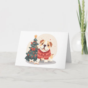 Merry Christmas English Bulldog Holiday Sweater Card