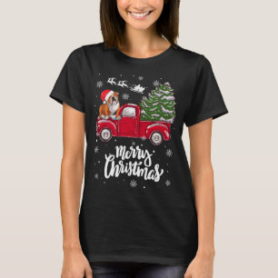 Merry Christmas English Bulldog Santa Red Truck Xm T-Shirt