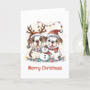 Merry Christmas English Bulldogs Holiday Card
