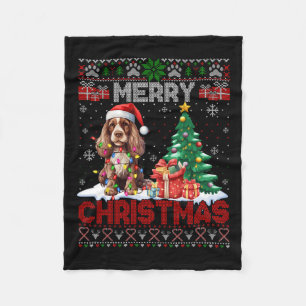 Merry Christmas Er Spaniel Dog Lovers Ugly Xmas Sw Fleece Blanket