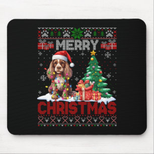Merry Christmas Er Spaniel Dog Lovers Ugly Xmas Sw Mouse Pad