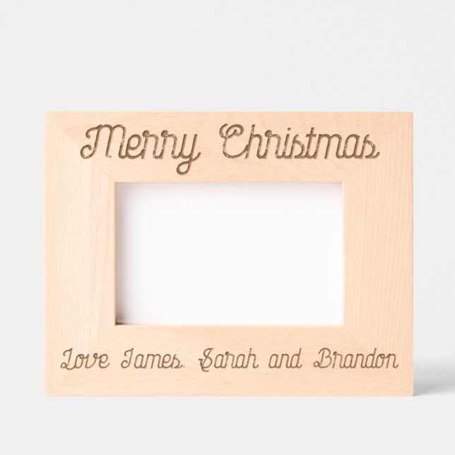 Merry Christmas etched frame with personal message (Front)
