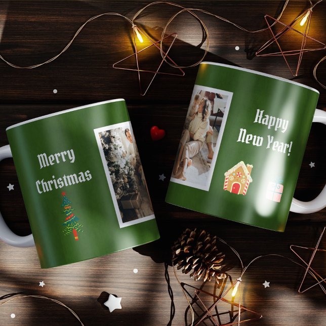 Merry Christmas Evergreen Family Photo  Coffee Mug (Creator Uploaded)