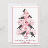 Merry Christmas Evermore Gothic Crow Holiday