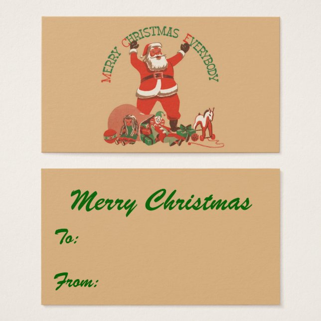 Merry Christmas Everybody! Vintage Santa Claus (Front & Back)