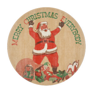 Merry Christmas Everybody! Vintage Santa Claus Cutting Board