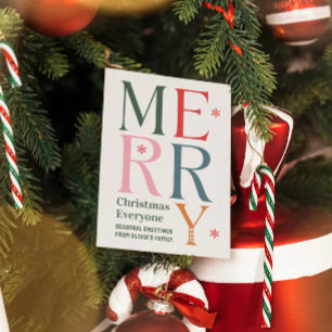 Merry Christmas Everyone Festive Retro Typography Invitation