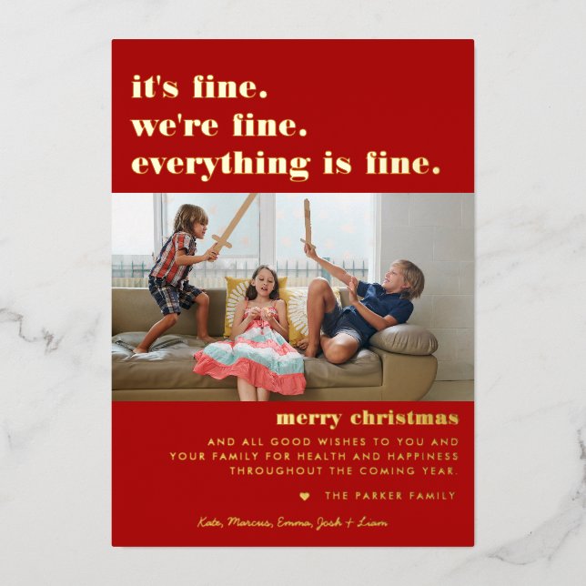 Merry Christmas | Everything is Fine Funny Holiday (Front)
