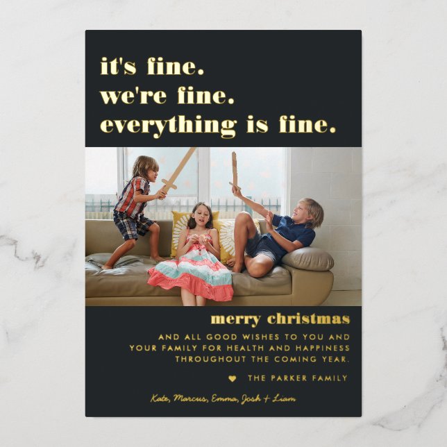 Merry Christmas | Everything is Fine Funny Holiday (Front)