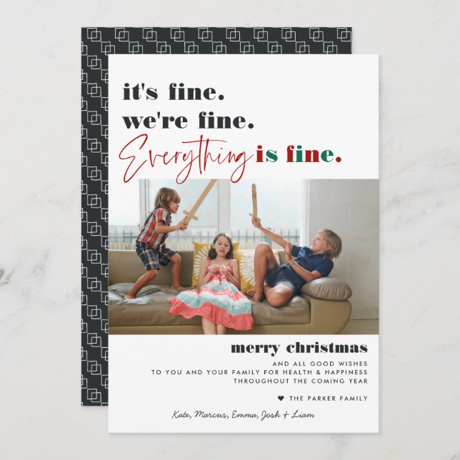 Merry Christmas | Everything is Fine Funny Holiday (Front/Back)